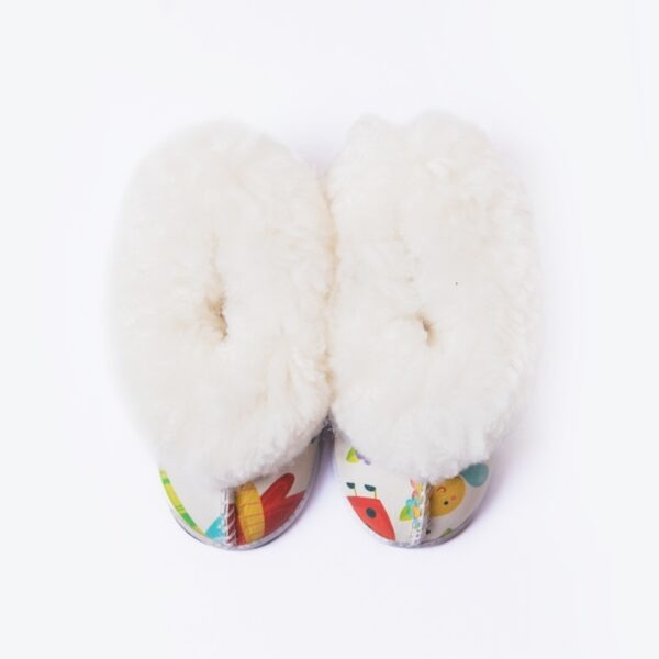 Fashion- Forward Sheepskin Slippers for Children