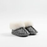 Moroccan Grey Sheepskin Slippers for Babies (End Of Range)