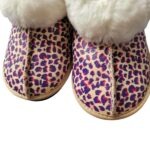 Purple Leopard Sheepskin Slippers