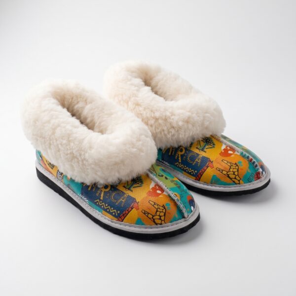 Ladies African Sheepskin Slippers SA | South African Africa Sole Design