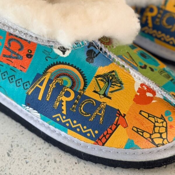 Ladies African Sheepskin Slippers SA | South African Africa Sole Design