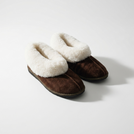 Chocolate Genuine Sheepskin Slippers
